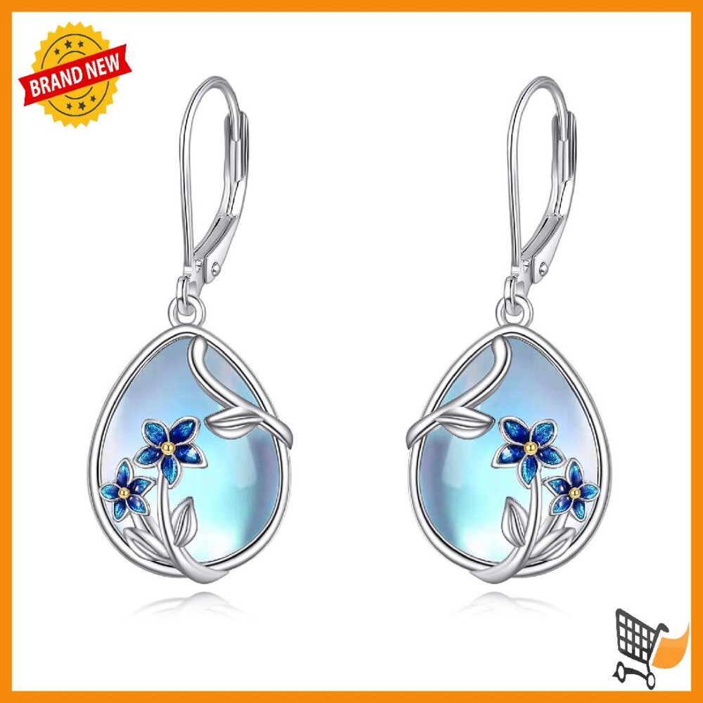 Sterling Silver Teardrop Dangle Earrings Hypoallergenic Leverback